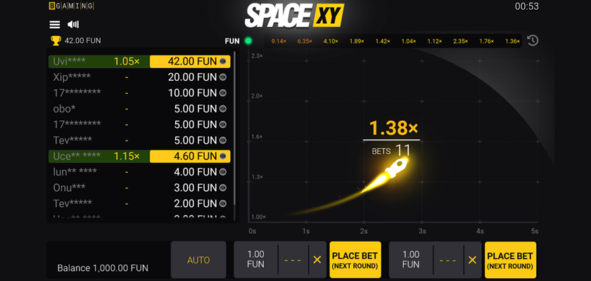 Jogo de Spacexy Aposta